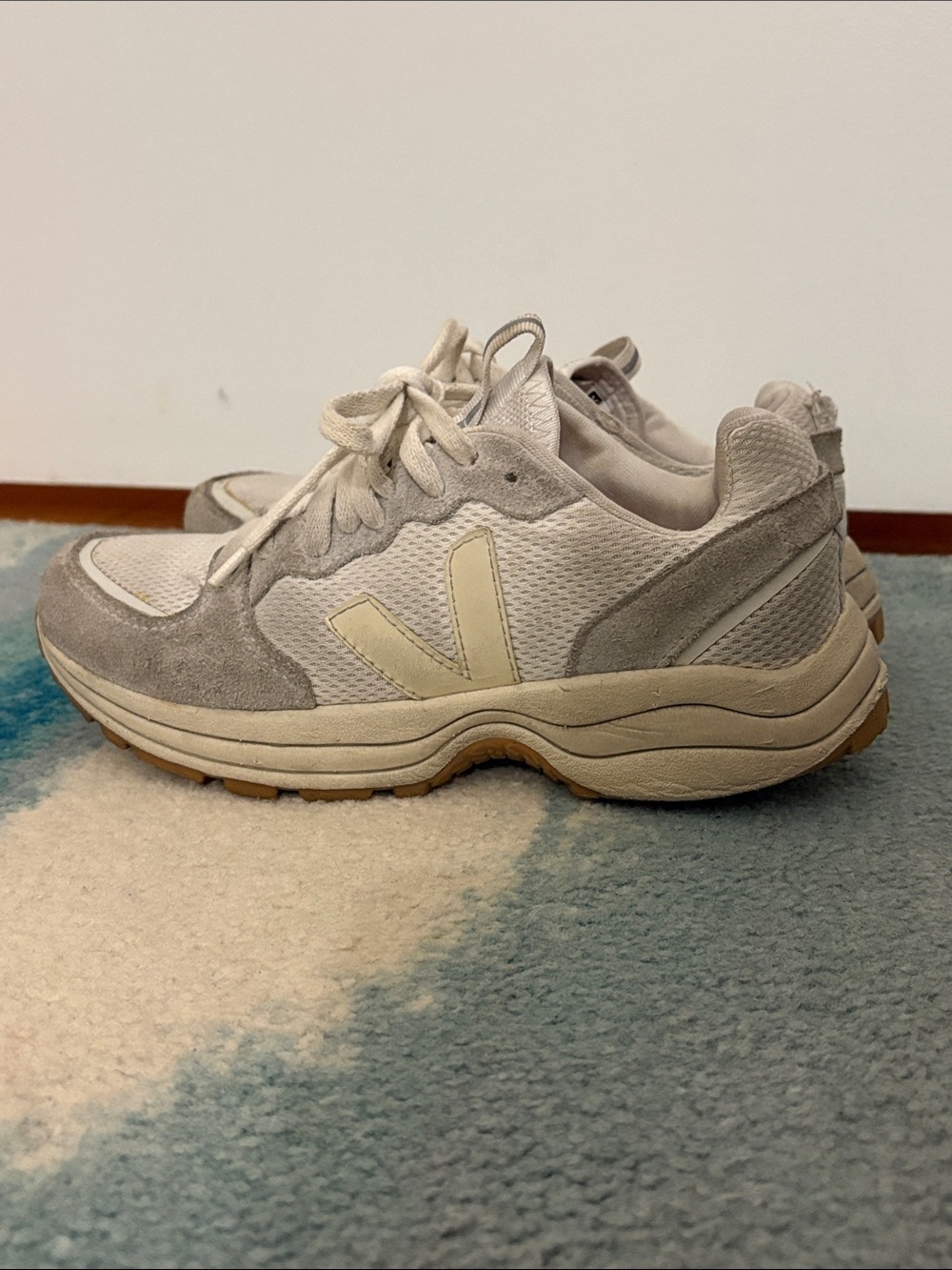 Veja Neutral Beige Suede & Mesh Sneakers